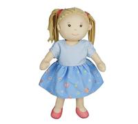 Heless 55 - Poupée en Tissu Fille NELA avec Robe Bleue à Habiller et à déshabiller, poupée Molle de 32 cm env. à câliner, à Jouer et à Aimer