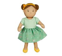 Heless 57 - Poupée en Tissu Fille Livi avec Robe Verte à Habiller et à déshabiller, poupée Molle d'env. 32 cm à câliner, à Jouer et à Aimer