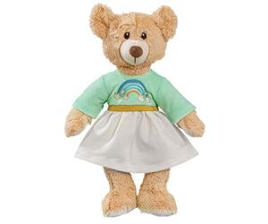 Heless 6 - Doudou Teddy Rainbow avec Robe brodée d'un Arc-en-Ciel, Ourson de 22 cm env. à Habiller et à déshabiller, à Aimer et comme Compagnon de Jeu