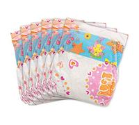 Heless 6375 Lot de 6 Couches pour poupée avec imprimé coloré pour Enfants, Fermeture Velcro réutilisable, Taille 28-35 cm