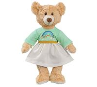 Heless 65 - Doudou Teddy Rainbow avec Robe brodée d'un Arc-en-Ciel, Ourson d'env. 32 cm à Habiller et à déshabiller, à Aimer et comme Compagnon de Jeu