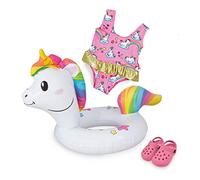 Heless 66 Kit de Natation pour poupées - Motifs Licorne - 35-45 cm