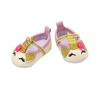 Heless 7491 Ballerines Licorne pour poupées et Peluches Rose/Blanc avec Paillettes argentées et dorées Taille 30 à 34 cm