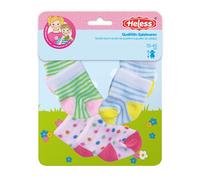 Heless Chaussettes pour poupées 879 – Lot de 3 motifs animaux rigolos multicolores, 35–45 cm