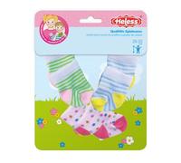 Heless 8791 - Vêtements de poupées au Design Animaux Amusants, Set de 3 Chaussettes aux Motifs colorés en 3 Designs, pour poupées et Animaux en Peluche de 28-35 cm