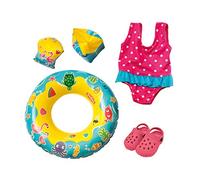 Heless - 88 - Set de Bain pour Poupées de 35-45 cm, Jaune,Rose