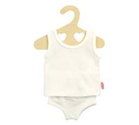 Heless 9221 - Vêtements de poupée en Jersey élastique, Set de sous-vêtements 2 pièces en Blanc avec Maillot de Corps et Slip pour poupées et Animaux en Peluche de Taille 20-25 cm