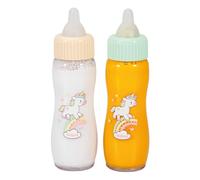 Heless 930 - Set de biberons Magiques « Henri la Licorne », Accessoires pour poupées Comprenant 2 biberons avec du Lait et du jus Magiques