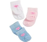 Heless - 773 - Chaussettes 3 Paires pour Poupées de 28-35 cm, Rose/Blanc