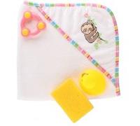 Heless poupée cape de bain avec accessoires Blanc G