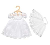 Heless- Robe de mariée Sissi avec Voile pour poupée Taille 35-45 cm, 10128305, Blanc