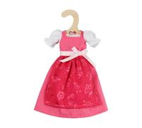 Heless Time2Shine 8111 - Robe Traditionnelle Dirndl « Pinky », en Rose et Blanc, avec Tablier et Ceinture à nœuds, pour poupées de Mode de 29 cm