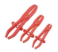 HELEVIA 3 Pièces Pince de Serrage de Tuyau en Plastique Outil Pince de Coupe de Tube de Tuyau avec Poignée Antidérapante, Couleur Vive, Plastique de Haute qualité pour L'entretien de la (Rouge)