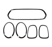 HELEVIA 5 Pièces Noir Brillant Phare Arrière Calandre Surround Capots de Bordure de Remplacement pour Mini F55 F56 F57 One S JCW 2014 +