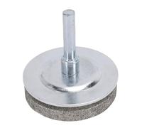 HELEVIA Affûteur de Lame Diamant 100 Grains, Meule D'affûtage de Ciseaux de Tondeuse à Gazon Tout en Métal avec Meule Diamantée, pour Perceuse à Main électrique, Tracteur