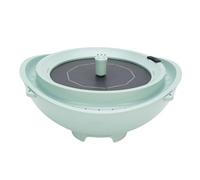 HELEVIA Baignoire D'oiseaux Suspendus, 2L Capacité en Eau Vivante Bol D'alimentation de Bain D'oiseaux de Fontaine Solaire avec Corde Suspendue, Fabriquée à Partir de Plastique Robuste,