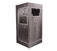 HELEVIA Boîte de Sauna, Pot à Vapeur Haute Puissance Extra Large avec Pot à Vapeur de 3,0 L, Chaise Pliante, Télécommande, étanche, Anti-brûlure Sèche, Anti-Fuite pour la Maison (Prise UE 220V)