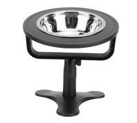 HELEVIA Bols de Chat élevés avec Support Réglable, Mangeur Antidérapant en Acier Inoxydable incliné à 15 °, pour Animaux de Compagnie Intérieurs (Noir)