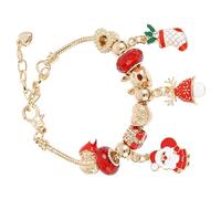 HELEVIA Bracelet de Style de Noël pour Femmes, Conception de Père Noël en