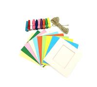 HELEVIA Cadre Photo en Papier Kraft Bricolage, Cadres Créatifs 10 Pièces avec Clips pour de Beaux Souvenirs, pour la Décoration Artistique (Coloré)