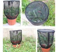 HELEVIA Cage à Insectes, Maille Transparente avec Fermeture éclair pour Un Accès Facile, Bandes élastiques pour Grands Pots de Fleurs, Bonne Circulation d'air pour L'observation des