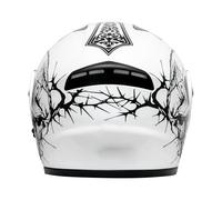 HELEVIA Casque Rabattable à Double Visière avec Autocollant de Crâne D'épine, Casque D'équitation Intégral, XXXL, sécurité Anti-Impact, pour Les Déplacements Urbains ou Le Vélo de