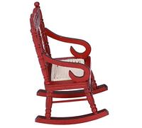 HELEVIA Chaise Miniature pour Maison de Poupée 1:12 échelle Bois de (Rouge)