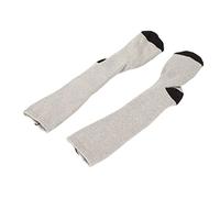 HELEVIA Chaussettes Chauffantes à Batterie Rechargeable, Chaussettes Thermiques d'hiver en Coton pour Le Ski en Plein Air, la Randonnée et la Chasse (Gris Clair et Noir)