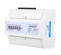 HELEVIA Compteur D'énergie sur Rail DIN, Compteur D'énergie triphasé 380 V CA, Compteur D'impulsions, Haute Précision, Voyants LED, Forte Protection contre les Interférences