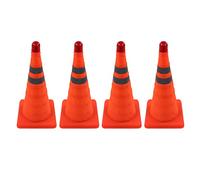 HELEVIA Cône de Signalisation Pliable, Cône de sécurité Réfléchissant Orange avec Lumière LED pour L'entraînement à la Conduite sur Route, Base Pliable de 18 Pouces de Hauteur et 9,8