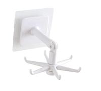 HELEVIA Crochet Pivotant, Crochet Mural Rotatif à 360 ° en ABS pour Suspendre des Ustensiles de Cuisine, Casseroles et Poêles, avec une Installation Facile et une Conception Peu (Blanche)
