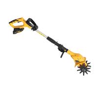 HELEVIA Cultivateur sans Fil, Interrupteur de sécurité Ergonomique Léger 2 Dents en Acier au Manganèse, Largeur 10 Cm, Profondeur, avec Engrenages Amovibles, pour Petits Jardins, (Prise UE)