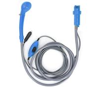 HELEVIA Douche de Camping Portable, Débit d'eau Réglable, Fuite de 2,5 L/Min de la Piste de Douche Extérieure, Mini-Douche Légère avec des Prises d'eau 3D pour Le Camping (Bleu)