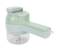 HELEVIA Ensemble de Coupe-légumes électrique Portable, Mini Robot Culinaire sans Fil, avec Deux Lames Interchangeables, pour Ail, Poivrons, Oignons, Céleri, Gingembre avec Brosse