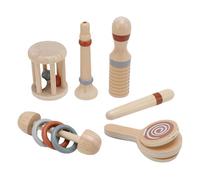 HELEVIA Ensemble de Hochet en Bois, Ensemble de Hochets en Bois Musical, Développement des Compétences bébé éducatif bébé Musical Wood, pour la Lutte contre les Nourrissons
