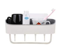 HELEVIA Étagère de Rangement pour Salle de Bain 27x14cm, Trous de Vidange | Polypropylène, Organisateur de Shampoing, Gel Douche, Gobelets à Brosse à Dents, Cuisines, Toilettes, Surfaces Lisses,