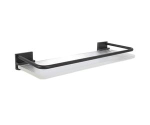 HELEVIA Étagère Flottante 15,7 X 3,9 Pouces Space Aluminium Acrylique | Espace étanche en Aluminium, Panneau Acrylique, Articles de Toilette de Salle de Bain, Rangement Mural, Utilisation dans