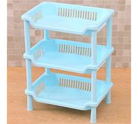 HELEVIA Étagère sur Pied de Salle de Bain à 3 Niveaux, Support de Rangement d'angle monté au Sol avec Support en PP Robuste pour Salle de Bain, Cuisine et Buanderie (Carré)