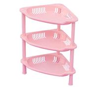 HELEVIA Étagère sur Pied de Salle de Bain à 3 Niveaux, Support de Rangement d'angle monté au Sol avec Support en PP Robuste pour Salle de Bain, Cuisine et Buanderie (#7)