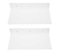HELEVIA Étagères Flottantes en Acrylique, Paquet de 2 étagères D'affichage Murales avec Vis, Organisateur pour Salle de Bain, Salon, Chambre à Coucher (Blanc)