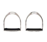 HELEVIA Étriers D'équitation, 1 Paire D'étriers équestres avec Coussinet en Caoutchouc Antidérapant, étriers Plaqués en Fer Haute Résistance pour L'équitation et Les Compétitions