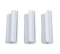 HELEVIA Étui à Briquet en Métal 3 Pièces, Manchon de Protection pour Support de Briquet en Alliage de Zinc, pour Barre de Fête de Voyage (Argent)