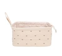 HELEVIA Étui de Voyage matelassé pour Sèche-Cheveux, Sac de Rangement D'accessoires pour Cheveux étanche avec Cadre Robuste, pour Fers à Friser et Coiffeurs (Beige avec nœud café)