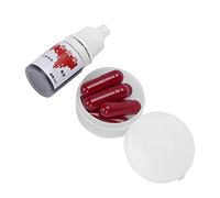 HELEVIA Fausses Capsules de Sang, Faux Maquillage Théâtral, Accessoires de Cosplay, Astuces de Fête pour Costume D'Halloween, Effets Spéciaux Effrayants avec Couleur Rouge Vif