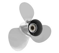 HELEVIA Hélice Marine à 13 Dents, 3 Pales en Acier Inoxydable, Hélice de Bateau de 11 5/8 Pouces, Remplacement pour Hors-Bord 25-6