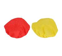 HELEVIA Housses de Microphone Non Tissées Jetables, avec Bandes élastiques, pour Enregistrement D'interview sur Scène KTV, 100 Pièces (Rouge et Jaune)