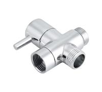 HELEVIA Inverseur de Douche à Trois Voies G1/2 Pouces en Laiton Massif | Laiton Massif chromé, Vanne D'arrêt, Support Mural Portable, Utilisation au Bar Domestique, Adaptateur de Bras de Douche,