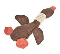 HELEVIA Jouet pour Chien en Forme de Canard pour Nettoyer Les Dents à Mâcher, avec Peluche Sonore et Couinante pour Chiens de Petite et Moyenne Taille, 30 Cm (Brun)