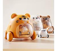 HELEVIA Jouets de Voiture Catapulte, Jouets de Voiture Catapulte pour Enfants, Jouets de Voiture Inertiels D'éjection Alimentés par Friction d'animal de Dessin animé Mignon Interactif