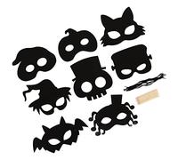 HELEVIA Kit D'art de Masque à Gratter D'Halloween, Paquet de 8 Masques